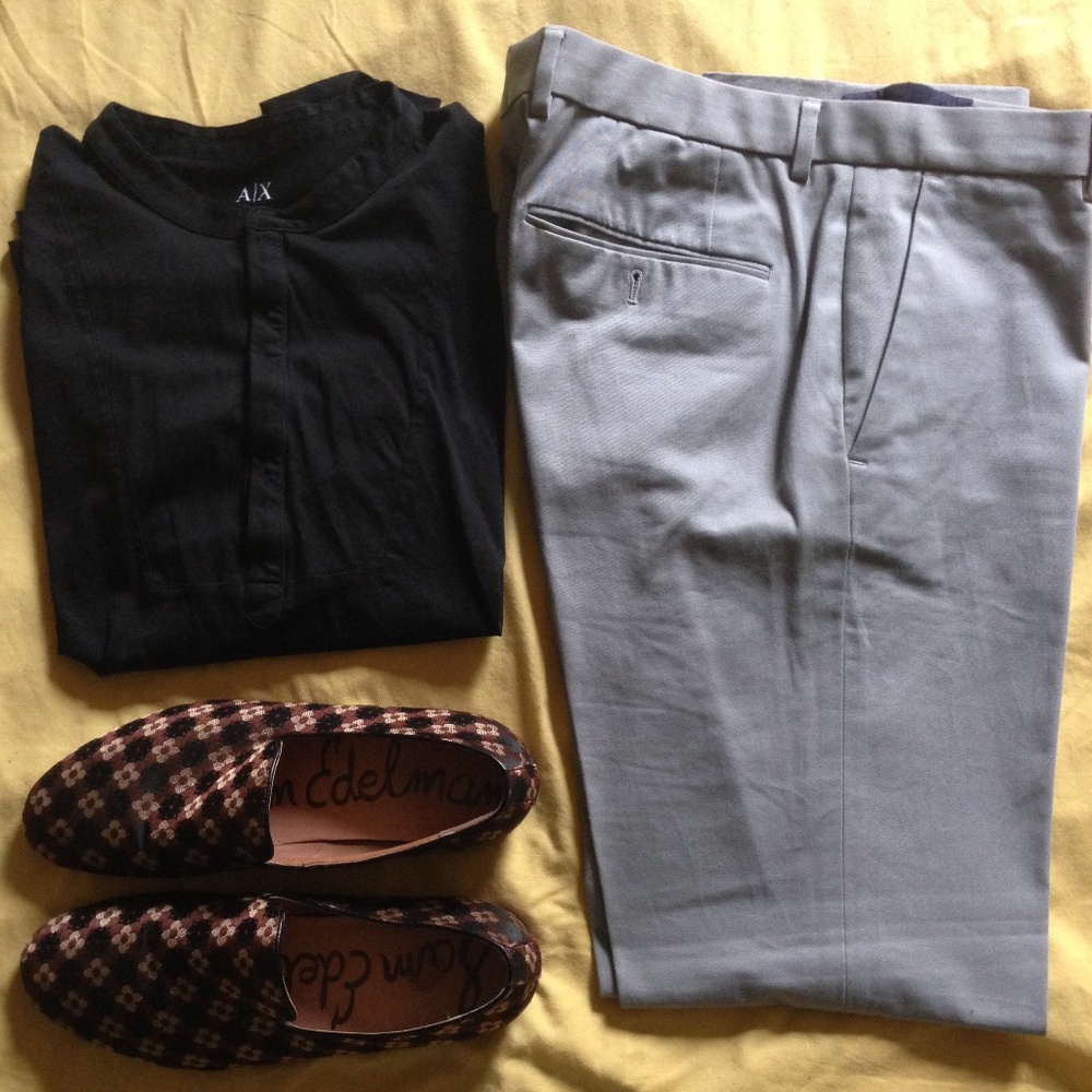 Armani Exchange 1/4 Collarless shirt